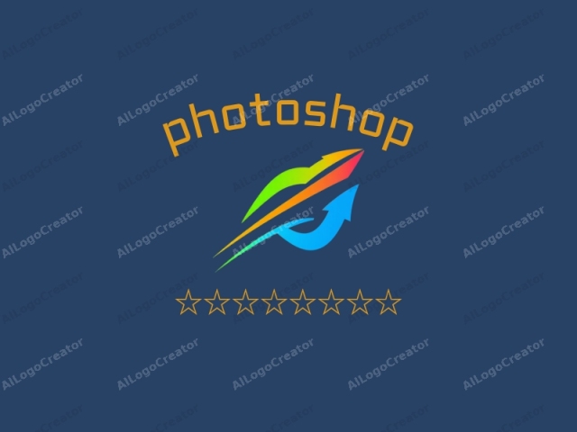 This is a minimalist, abstract logo featuring three bold, colorful arrows pointing upwards, set against a solid, deep blue background. The arrows are arranged in a triangular formation, each with distinct color gradients: the top arrow is bright green, the middle