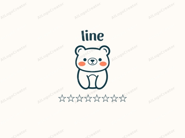 This is a minimalist, digital logo of a cartoon bear set against a plain, off-white background. The bear is depicted with simple, rounded lines and a charming, child-like aesthetic. It is centered in the image and occupies the majority of its