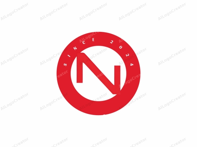 La imagen es un logotipo minimalista que presenta una fuente grande, en negrita y moderna con la letra "N". La fuente es limpia y sans-serif, caracterizada por bordes afilados y rectos. La "N" está prominentemente centrada en el medio de un fondo blanco