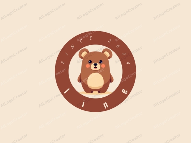 The image is a digital drawing in a cartoon style, featuring a cute, stylized bear with large, expressive black eyes and a small, triangular nose. The bear's ears are slightly rounded, and its cheeks are adorned with light pink blush marks