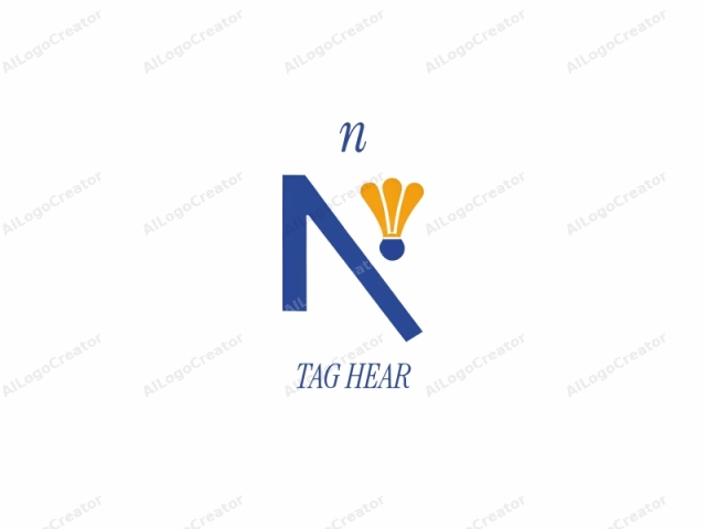 El logo es un diseño simple, limpio y abstracto que utiliza colores y formas audaces. El elemento principal es una letra mayúscula "N" grande y azul, que ocupa la mayor parte de la composición. Posicionada a la derecha de la "N"