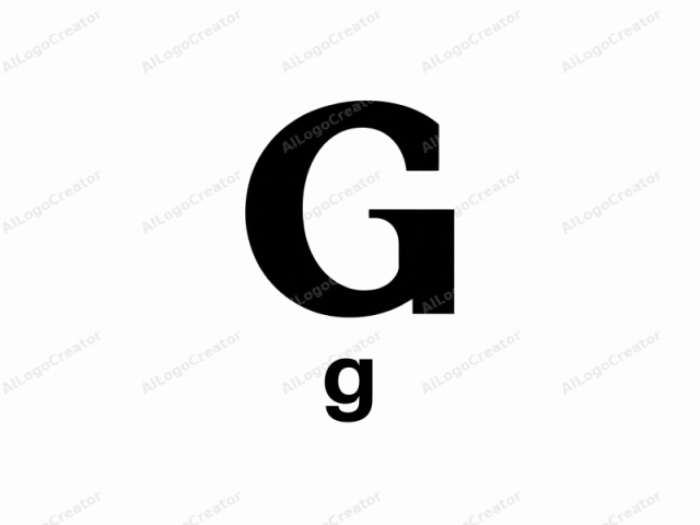 The logo image features a single, large, capital letter "G" in bold black against a plain white background. The letter "G" is centered, occupying most of the frame with its full height and width. The "G" has a