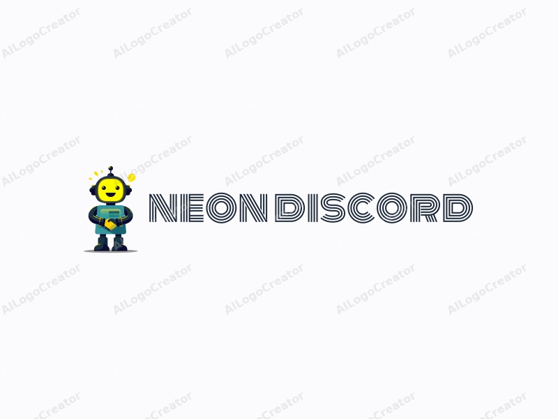 Unique AI Logo Generator Neon Discord Vibrant Robot Ailogocreator