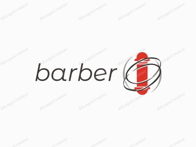 ein stilvoller Friseursalon-Pfahl mit einem schlanken, modernen Design, umgeben von eleganten, verschlungenen Linien, die ein vornehmes Friseursalon-Logo schaffen. Die komplexen Muster fügen dem Logo einen Hauch von Eleganz hinzu, während die polierte Oberfläche es zu einem idealen Logo für Networking macht.