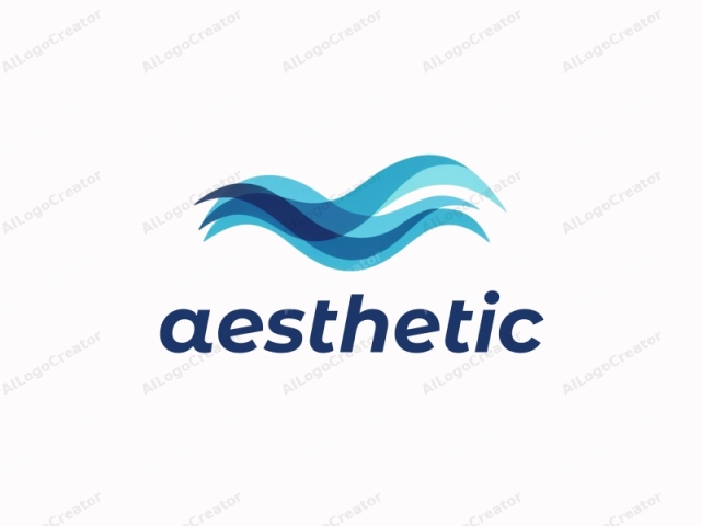 Ein minimalistisches abstraktes Design mit einem stilisierten Wellenmuster in Blautönen und Weiß, ideal für ein ästhetisches Logo. Das Wellenmuster ist sowohl modern als auch ruhig, was es perfekt für ein persönliches Logo macht. Dieses Design ist vielseitig und auffällig, geeignet für ein Logo für einen YouTube-Kanal.