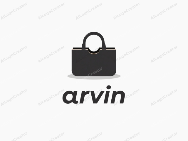 エレガントなロゴが特徴のスリークでモダンなハンドバッグデザイン。"arvin logo"、"fashion logo"、"logo for boutique"がシームレスに統合されています。ミニマリストな背景が、スタイリッシュで洗練されたアートワークを強調し、ハイエンドファッションブランドに最適です。