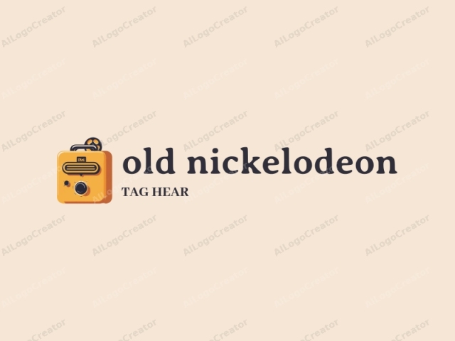 一台帶有個人風格的復古Nickelodeon機器，採用經典的黑黃配色設計，非常適合用於復古Nickelodeon標誌。機器上繪有精細的細節，非常適合個人標誌。鮮豔的色彩和懷舊的感覺使其成為博客的絕佳標誌。