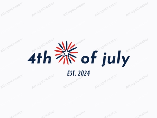 a vibrant stylized firework burst in red, white, and blue, with a small star in the center, ideal for a 4th of july logo. the burst radiates energy, making it perfect for a personal logo. the star adds a touch of elegance, suitable for a logo for discord.