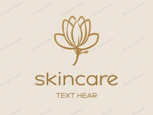 a luxurious gold and white magnolia flower with delicate petals, set against a soft cream background, exudes elegance for a skincare logo. the intricate design, featuring a magnolia in full bloom, is perfect for a luxury logo. this refined floral emblem, centered on a smooth cream canvas, makes an exquisite logo for website.