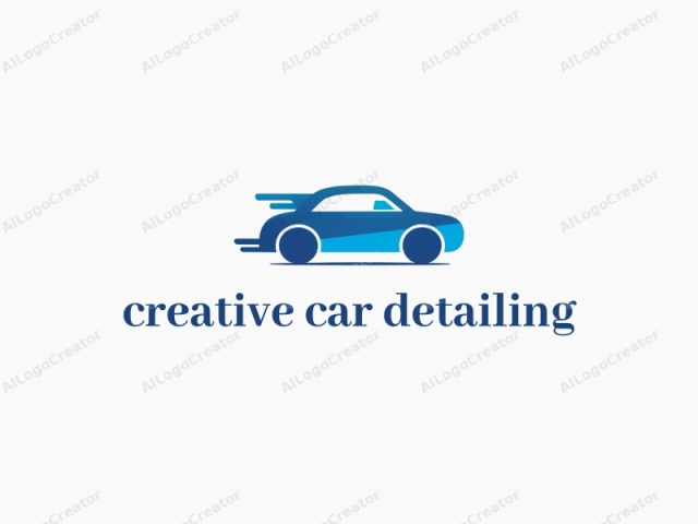 ein lebendiges abstraktes Logo mit einem stilisierten Auto in blau und weiß mit geometrischen Formen, ideal für kreative Autodetailierung. Das abstrakte Design hebt sich ab und macht es perfekt für Logos für Discord-Server. Die geometrischen Elemente verleihen dem Design einen modernen Touch und steigern seine Attraktivität für kreative Autodetailierungslogos.