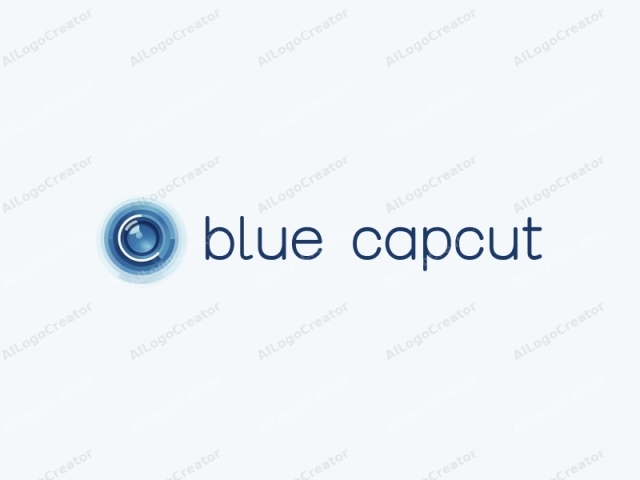 una lente de cámara azul elegante con un diseño minimalista, rodeada de acentos suaves blancos y azules claros, lo que la convierte en un logotipo ideal de blue capcut. Las líneas limpias y los gradientes sutiles mejoran su atractivo como logotipo personal, mientras que la paleta de colores versátil asegura que encaje perfectamente como logotipo para el perfil de Instagram.