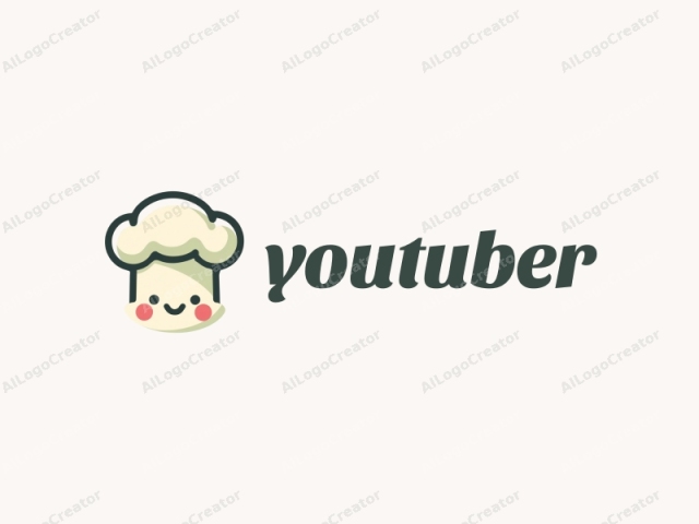 Eine niedliche, karikaturhafte Küchenchen mit einem lächelnden Gesicht, aus weichen Pastellfarben mit einem Hauch von grünen und rosa Akzenten, ist perfekt für Youtuber-Logos. Das charmante Design eignet sich auch für niedliche Logos, während der spielerische Kochmütze es zu einem idealen Logo für das Food-Geschäft macht.