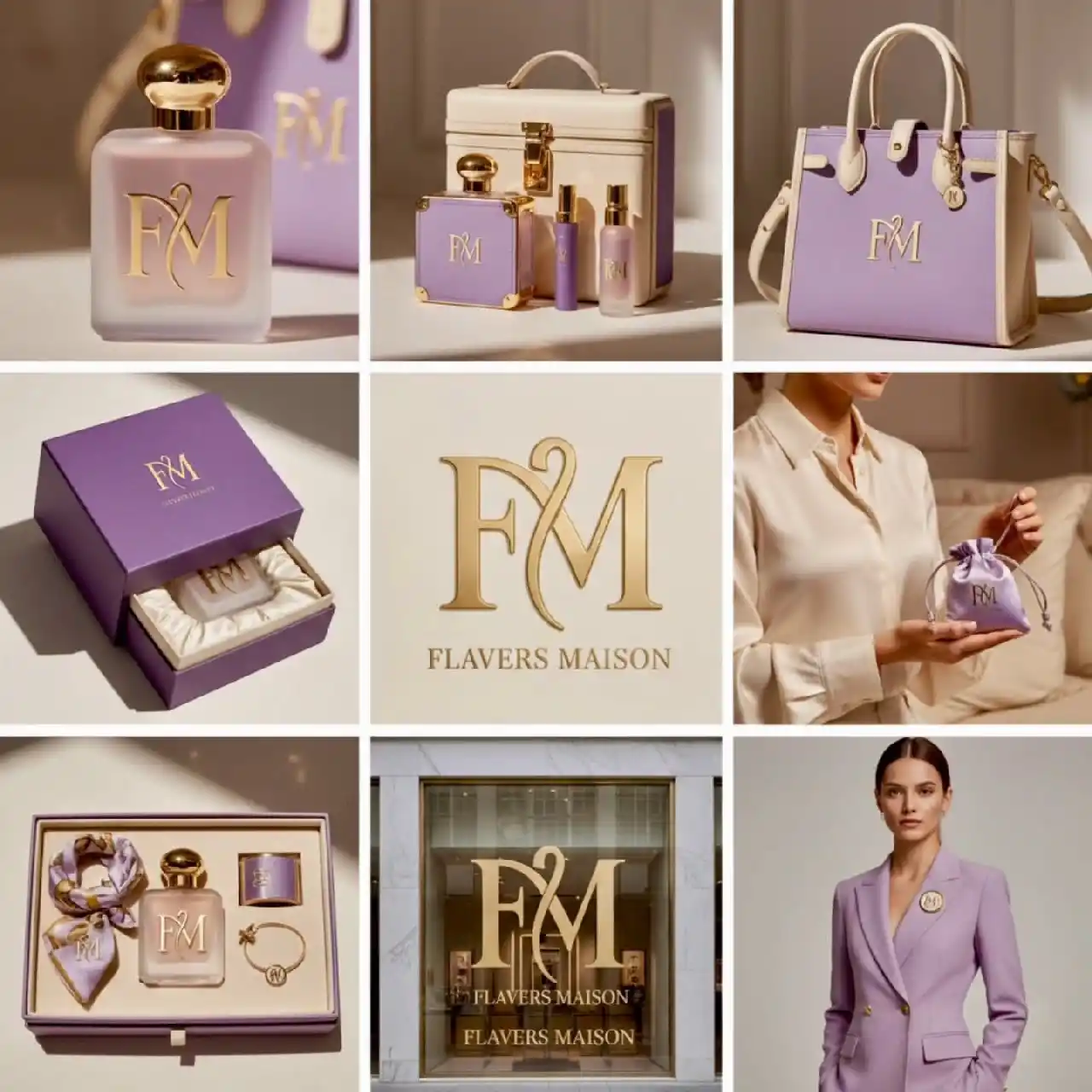 Beauty Brand Kit-Flavers Maison Luxury Beauty Mockups - Perfumes, Gift Sets, Bags