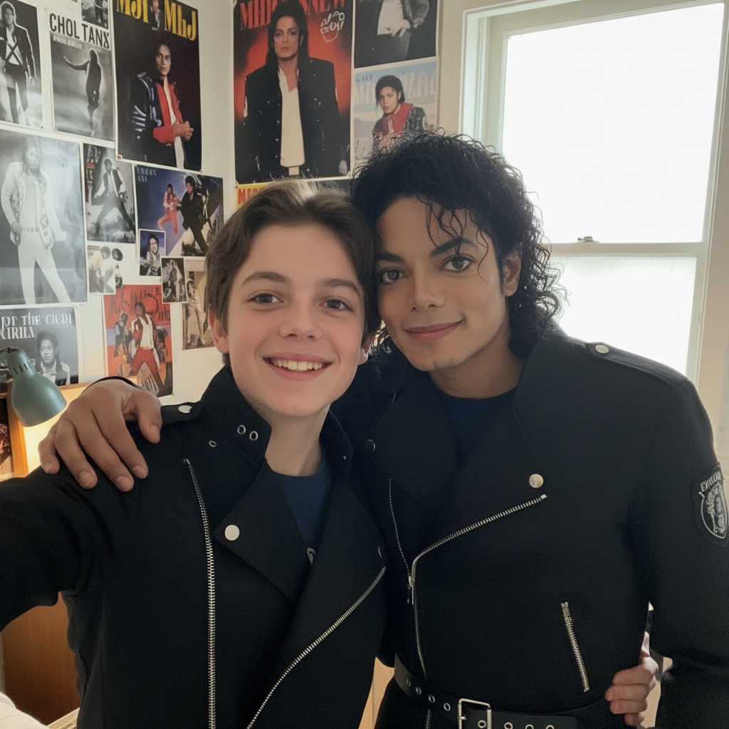 AI selfie with celebrities generator-Unity in Leather: A Modern Vintage Emblem Featuring Twin Biker Silhouettes and Chrome Accents, Bold Design