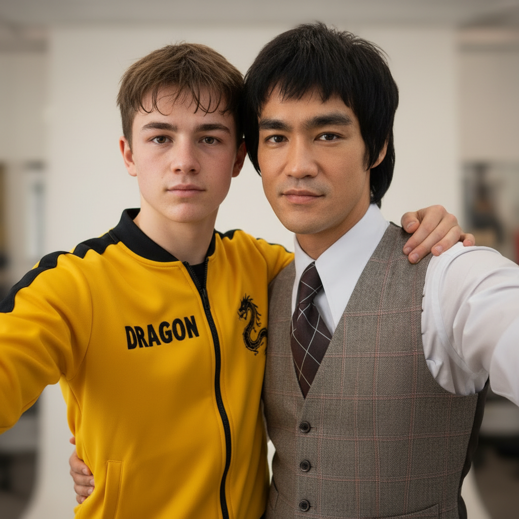 AI selfie with celebrities generator-A bold yellow and black dragon crest logo for athletic apparel, branding, and dynamic team identity.