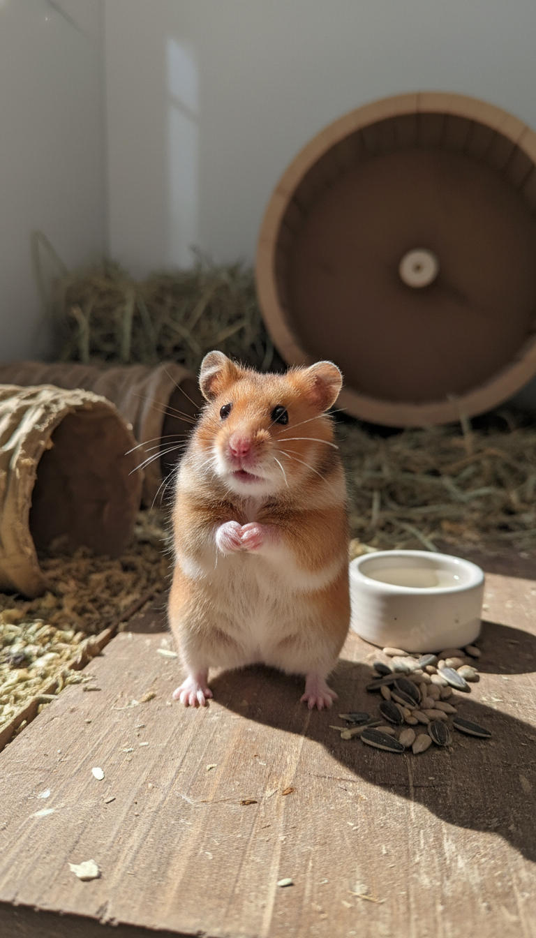 Cozy Hamster in a Woven Basket: A warm, nature-inspired logo for pet care and home comfort brands.