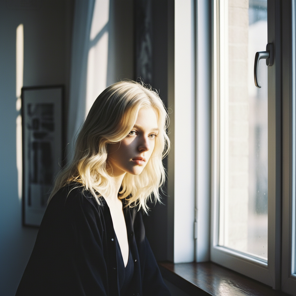 AI Person Remover-Window Grace: a refined logo blending window light motif with a soft silhouette for an elegant lifestyle brand.