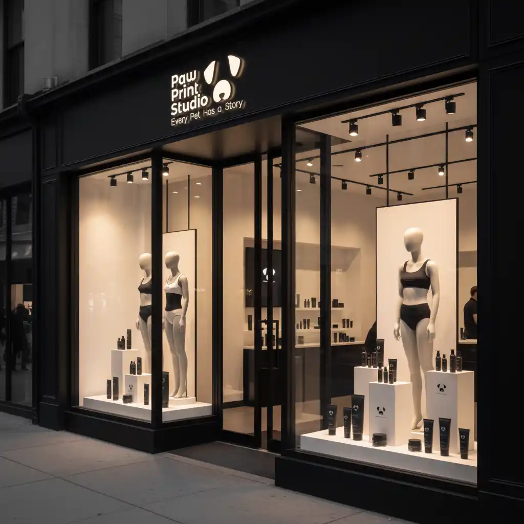 Beauty Brand Kit-A clean, modern logo for a pet studio featuring a friendly paw mark and bold sans-serif typography.