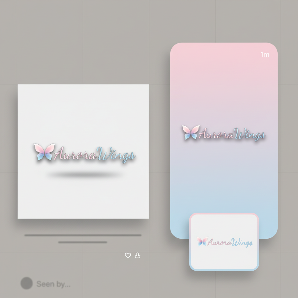 Instagram Mockup Generator-Aurora Wings Butterfly Mockup Case: Pink-Blue Gradient Visuals