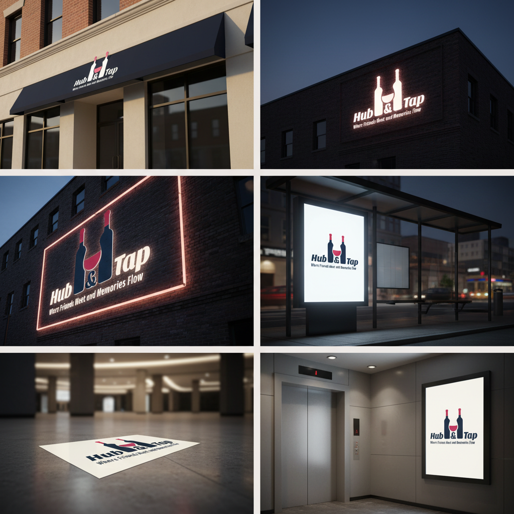 Outdoor Ad Design-Modern beverage emblem blending dual bottle silhouettes with a central ampersand to symbolize connection and shared moments.