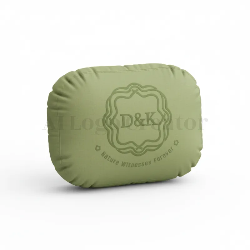 3D Plush Pillow Logo Generator-An eco-friendly monogram badge for D&K with scalloped circle, serif initials, curved 'Nature Witnesses Forever' slogan, and delicate floral accents.