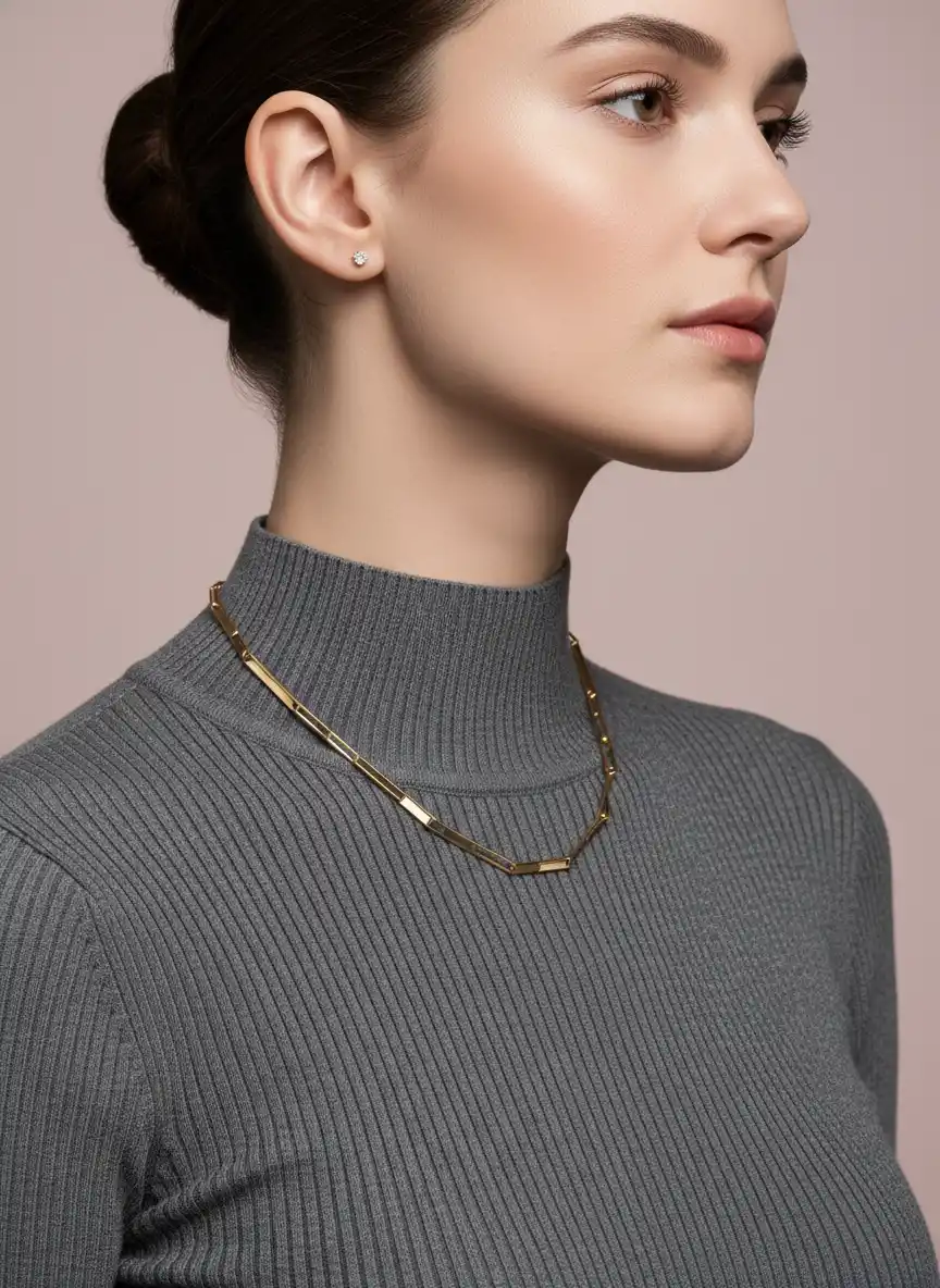 現代的な高級ジュエリーブランドのための洗練された三角形の真珠ペンダントエンブレムで、ミニマリストの優雅さと時代を超えた洗練さを放っています。