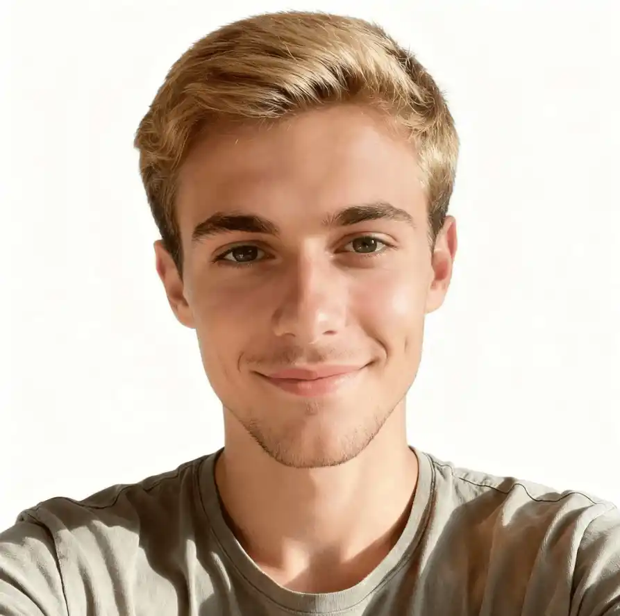 White Background-White Background Photos of French Young Men with Editing Tools