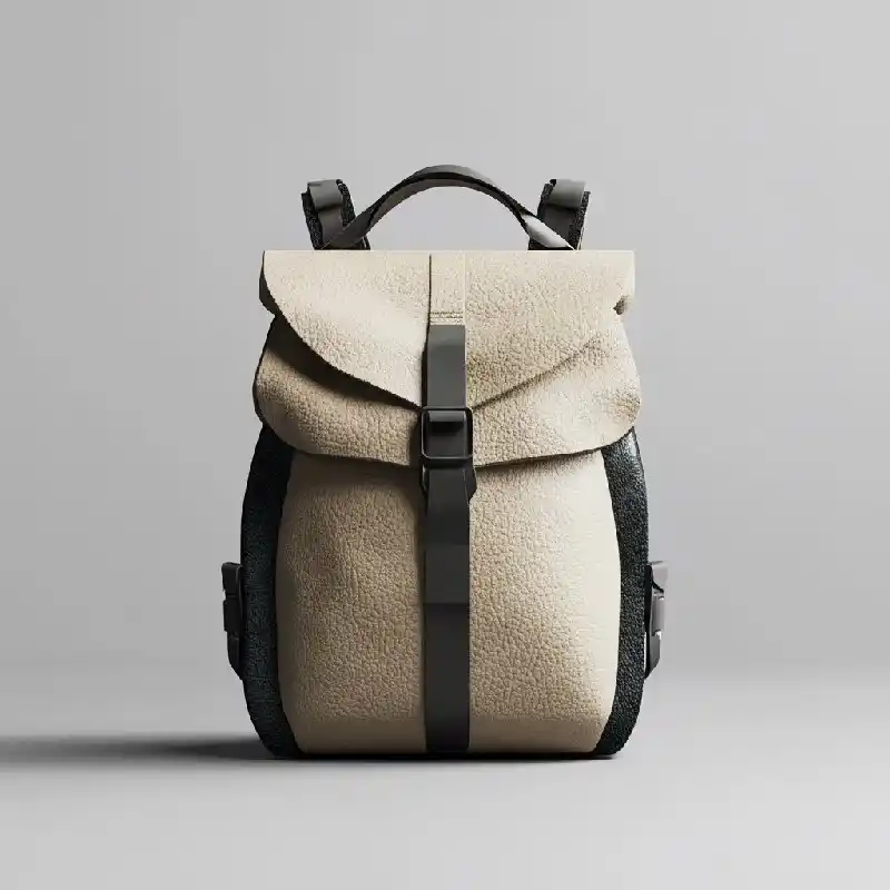 Product Material Change-Off white cowhide lychee patterned mountain light outdoor backpack front product image