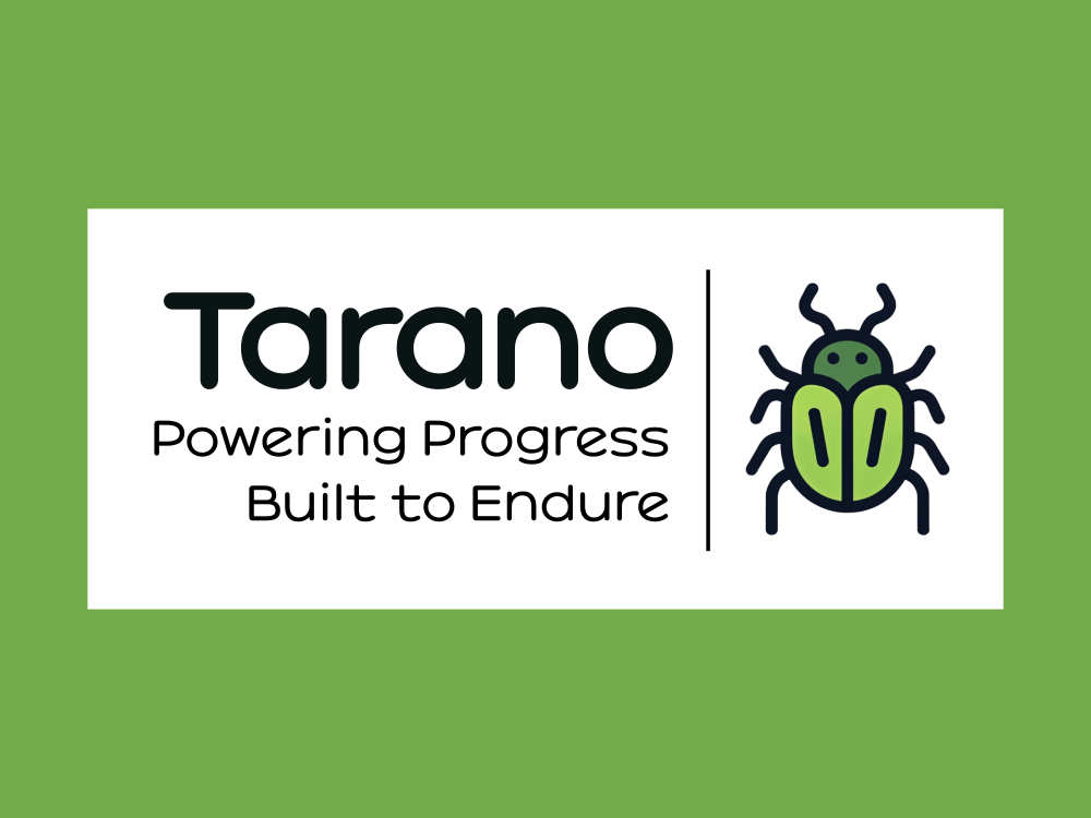 Symmetric lime-green beetle logo with rounded head, two antennae, two large elytra forming a bold central shape; dark outline, gradient shading, dark blue background for high-contrast, flat vector style.