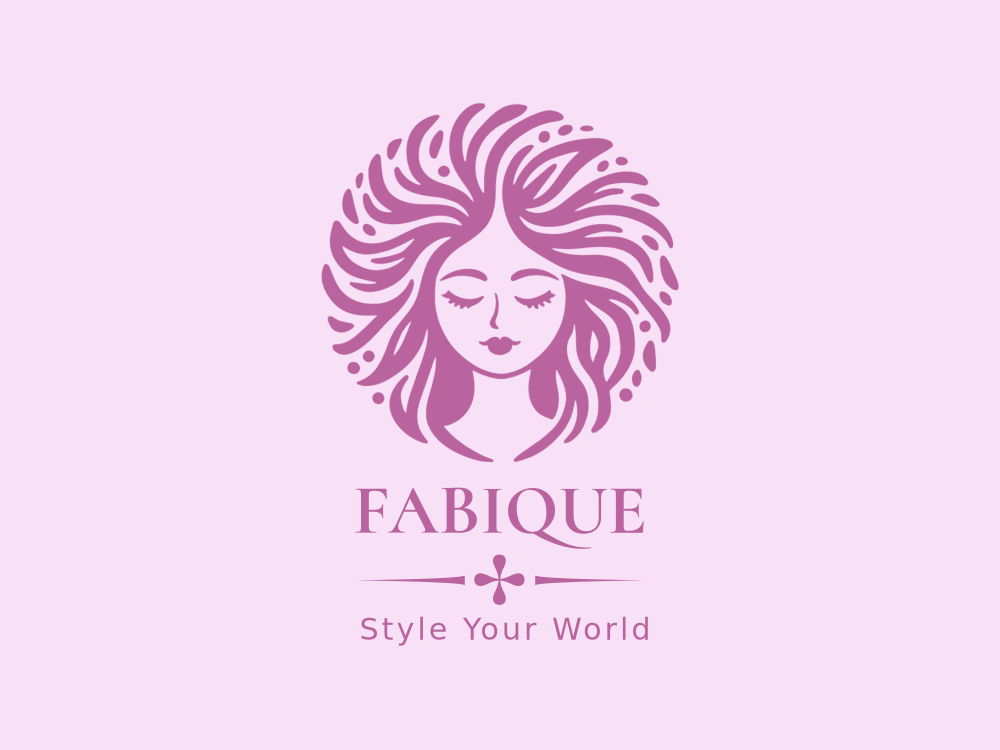 Monochrome circular logo featuring a serene female silhouette with a radial halo of flowing, highlighted hair; deep black background, subtle white accents, clean vector lines, elegant and modern.