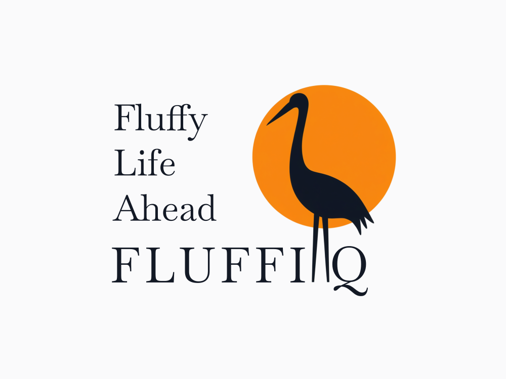 Minimalist crane silhouette inside a glowing orange circle; dark navy bird on two long legs, curved neck, simple vector style, high contrast for clear readability at small sizes.